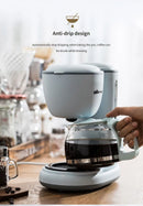 600ML American Coffee Maker Household Small Automatic Drip Mini Coffee Pot Flower Teapot Dual-Purpose Hot Drink 220V