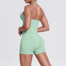 Yoga Shorts Sets Shockproof Sports Women Yoga Vest With Built In Bra Fitness Top Gym Beautiful Back Running Workout