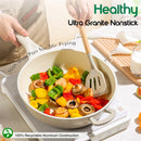 DONNOR 15pcs/6pcs Cookware Set Wave Style Granite Non-stick Frying Pan Soup Pot with Lid Composite Bottom Induction Cooker Safe