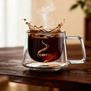 200ml Double Wall Glass Coffee Mug Transparent Heat-resistant Espresso Cup with Handle Latte Cappuccino Breakfast Tea Water Cup