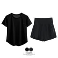 DRUR 2pcs Yoga Set Women Summer Sports Suit 2 Piece Sportswear Outfits Female Short Sleeve Fitness Tops Running Shorts Sets New