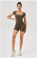 Women Summer Gym Workout jumpsuit One-Piece Short Yoga Clothes Push Up Workout Clothes Fitness Sports Bodysuit Yoga Suit