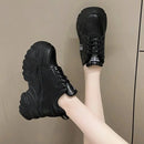 Women Shoes Trend White Black Chunky Sneakers Autumn Winter Thick Bottom Dad Shoes High Quality PU Leather Platform Sneakers New