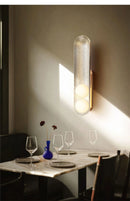Golden glass wall lamps in bedroom study silver foil decorative lamp living room long strip galvanized bright wall sconces light