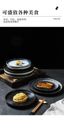 Japanese Style Ceramic Pasta Dish, Steak Plate, Western Cuisine Plate, Household Plate Ins, Tableware for Hotel and Commercial