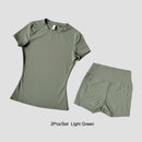 Sports Sets Fitness Hip-lifting Tight Top Short Sleeve Running Workout Gym Shorts Tracksuits For Women Breathable Sports Suits