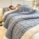 Thickened Coral Fleece Bed Blankets for Winter Warm Soft Imitation Lambs Wool Jacquard Blankets for Bedroom Sleeping Sofa Throw
