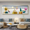 Chinese Style Golden Leaves Deer Canvas Painting Feathers Wall Art Feng Shui Mountain Posters and Prints Living Room No Frame