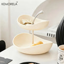Ceramic Double-Layer & Triple-Layer Fruit Platter for Home And Salon Coffee Table Snacks Desserts Display Ideal Kitchen Decor