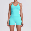 Yoga Shorts Sets Shockproof Sports Women Yoga Vest With Built In Bra Fitness Top Gym Beautiful Back Running Workout