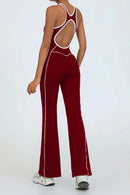 Women Jumpsuits Flare Pants Yoga Sets Workout Clothing Bodysuit with Pad Activewear