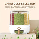 6-Compartment 360° Rotating Airtight Food Storage Container - Moisture-Proof for Cereal, Candy, Rice - Kitchen Pantry Organizer