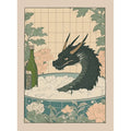 Japanese Bathroom Art Poster Cute Animals in Bathtub Canvas Printed Decorative Painting, Used for Bathroom Decoration, Frameless