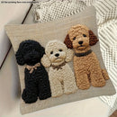 Adorable 2D Flat-Printed Non-real Embroidered Dog Pillowcase Sofa cushion cover, home room dormitory decoration, 2D printing