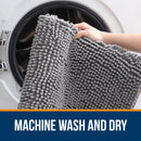 HAPIHAPPY New Chenille Bathroom Rug Mat Extra Soft Thick Absorbent Shaggy Bath Mats Non-Slip Machine Wash Dry Plush Bath Rugs
