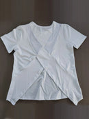 Yoga outfit women's summer sports T-shirt loose breathable quick drying top mesh back training fitness short sleeved