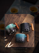 Creative Handmade Exquisite Coffee Cup Vintage Coffee Cup With Wooden Handle Mug Cups Mugs Drinkware Kitchen Dining Bar Home