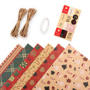 Retro Single-sided Wrapping Paper Kraft Christmas New Year Gift Packaging Paper DIY Craft Paper for Party Birthday Holiday