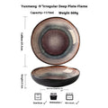 9-inch Irregular Ceramic Dishes Vintage Pasta Dish Ceramic Dishes Household Salad Plate Kitchen Soup Plate Ceramic Dishes