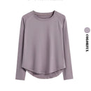 DRUR Long Sleeve Gym Top Women Breathable Quick Dry Workout Tshirt Loose Fit Running Tee Yoga Clothing Sportswear Activewear New