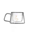 200ml Transparent Double Wall Glass Coffee Mug with Handle Heat-resistant Espresso Cup Latte Cappuccino Tea Water Cup Breakfast