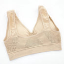 1 Pcs Women's Breathable Sports Vest Bra Sweat-absorbent Shockproof Pad Sports Top Track And Field Gym Running Fitness