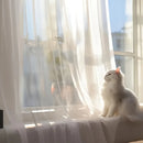 Home Decor White Tulle Sheer Curtains for Living Room Bedroom Dining Decor Window Semi Shading Treatment Voile Drape Luxury Door