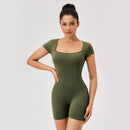 Women Summer Gym Workout jumpsuit One-Piece Short Yoga Clothes Push Up Workout Clothes Fitness Sports Bodysuit Yoga Suit