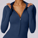 Winter Outfit Set Fleece Yoga Jumpsuits for Women Bodysuit Longsleeve Sport Overall Fitness One-Piece Suit Gym Workout Tracksuit