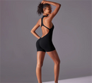 Solid color high-intensity nude tight fitting sports back jumpsuit yoga suit tight fitting running fitness suit