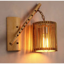 Modern Minimalist Fixture Bedside Decorative Hollow Idyllic Kitchen Wood Single Head Wall Lamp