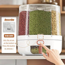 6-Compartment 360° Rotating Airtight Food Storage Container - Moisture-Proof for Cereal, Candy, Rice - Kitchen Pantry Organizer