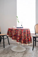 Bohemian Round Tablecloth Geometric Jacquard Cotton Tablecloth Dining Table Tabletop Decor Living Room Bedroom Decoration