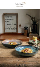9-inch Irregular Ceramic Dishes Vintage Pasta Dish Ceramic Dishes Household Salad Plate Kitchen Soup Plate Ceramic Dishes