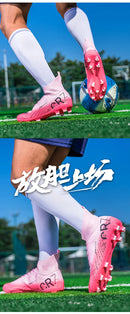 Pink Soccer Shoes Men Kids Professional Society Original Football Boots Outdoor Non-Slip Futsal Trainning Sneakers Size 33-46