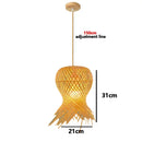 Japanese Bamboo Chandelier Chinese Style Rattan Woven Hanging Light Ceiling Lamp for Home Cafe Bar Decorate Restaurant Lighting