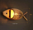 Modern Minimalist Fixture Bedside Decorative Hollow Idyllic Kitchen Wood Single Head Wall Lamp