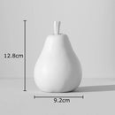 Esculturas Decorativas Frutas Listradas – Maçã e Abacaxi em Resina Minimalista Preto e Branco