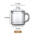 380ml 500ml Retro Soviet Double Walled Glass Coffee Mugs with Handle Tea Beer Cappuccino Water Cups Household Drinkware