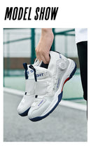 Lightweight Breathable Badminton Shoes Tennis Shoes for Men Women with Rotating Buckle Shock Absorption Non-Slip Sports Shoes