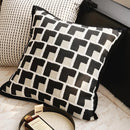 French Retro Waist Cushion Cover 45x45 Bow Embroidery Black and White Striped Throw Pillow Case Living Room Bed Sofa Home Decor
