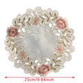 Retro Elegant Rose Flower Placemat Dining Table Decor Cup Pad Nordic Coffee Cup Coaster Kitchen Desktop Decoration