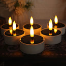 12/24PC Waterproof Solar Candles Candle Tea light Flickering Flameless Candles Electronic Solar LED Nightlight Garden Solar Lamp