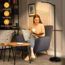 Modern LED Floor Lamp, Standing Arc Floor Lamps with Lantern Lampshade, Tall Reading Light for Bedroom Living Room Office Study