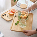 Japanese-Style Wooden Tray Oak Afternoon Tea Dessert Plate Pastry Wooden Dish Kitchen Storage Tray