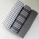 3-Pack Upgrade Tea Towels, Nordic Style Cotton Absorbent Kitchen Towel Napkins for Dish Drying, Hand Drying, Multi-Purpose Cloth