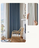 Japanese Minimalism Luxury Chenille Curtians for Living Dining Room Bedroom High-end Embroidery Shading Cortinas Customize