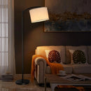 Modern LED Floor Lamp, Standing Arc Floor Lamps with Lantern Lampshade, Tall Reading Light for Bedroom Living Room Office Study
