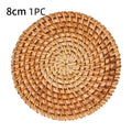 Handmade Rattan Table Mat Creative Placemat Heat Insulating Non-Slip Coaster for Dining Table Bowl Plate
