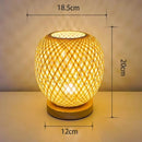 Simple Bamboo Woven Table Lamp Warm Bedroom Study Bedside Art Decorative Desktop Lighting